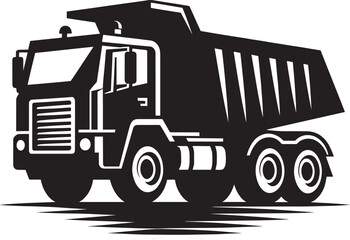 Dump Truck silhouette vector illustration isolated on a white background © Md Hasan