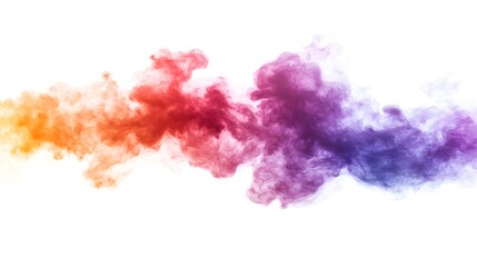 Fototapeta premium Smoke Bomb Explosion: A burst of colorful smoke from a smoke bomb, with plumes billowing out on a crisp white background. 