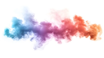Smoke Bomb Explosion: A burst of colorful smoke from a smoke bomb, with plumes billowing out on a crisp white background.
