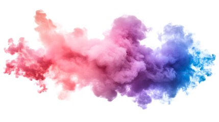 Smoke Bomb Explosion: A burst of colorful smoke from a smoke bomb, with plumes billowing out on a crisp white background.
