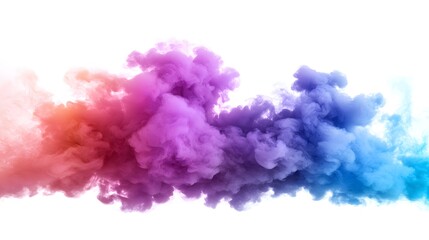 Fototapeta premium Smoke Bomb Explosion: A burst of colorful smoke from a smoke bomb, with plumes billowing out on a crisp white background. 