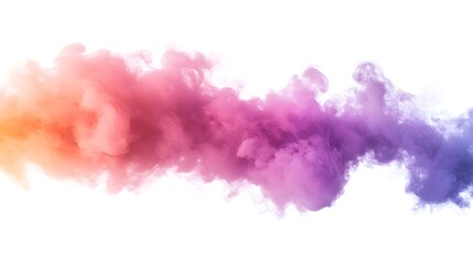 Fototapeta premium Smoke Bomb Explosion: A burst of colorful smoke from a smoke bomb, with plumes billowing out on a crisp white background. 