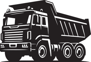 Dump Truck silhouette vector illustration isolated on a white background