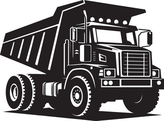 Dump Truck silhouette vector illustration isolated on a white background