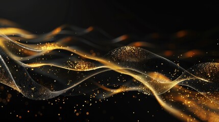 Glamorous Golden Waves. Luxurious and Stunning Background