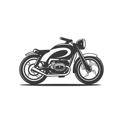 Obraz premium Black and white illustration of a vintage motorcycle