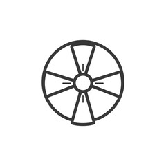 Obraz premium Black and White Illustration of a Wheel with Spokes