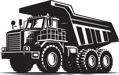 Dump Truck silhouette vector illustration isolated on a white background