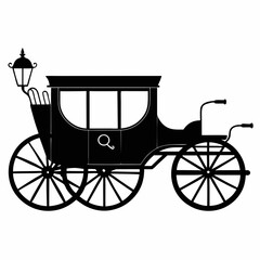 Fototapeta premium Carriage Black silhouette