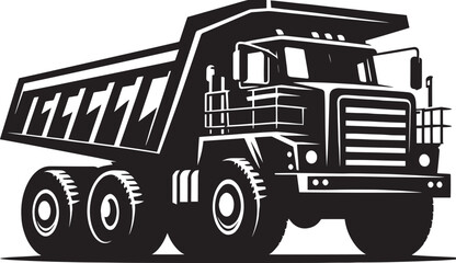 Dump Truck silhouette vector illustration isolated on a white background