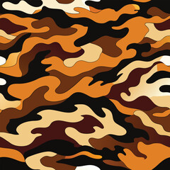 Tortoise shell seamless pattern vector illustration &mdash; organic mosaic design with earthy brown and amber tones, ideal for fashion, fabric, accessories, and digital backgrounds