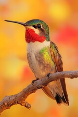 Bee Hummingbird Bird in Nature, Realistic Photo, Background for, Wallpaper, Cover and Screen of Smartphone, Cell Phone, Computer, Laptop, 9:16 and 16:9 Format