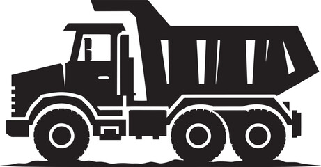 Dump Truck silhouette vector illustration isolated on a white background