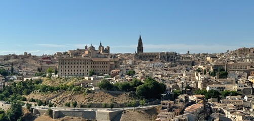 The beautiful landscape of Toledo with its cathedral in Spain