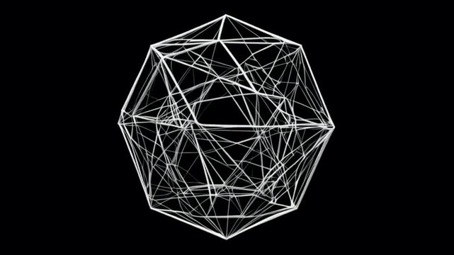 Animation of a Moving Geometric Shape on a Black Background - 4K