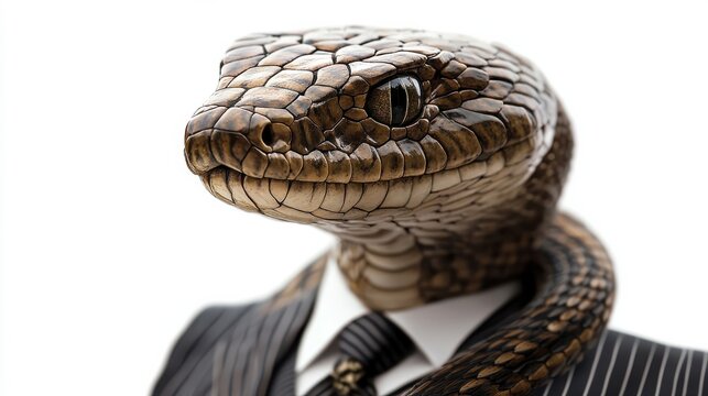 A snake wearing a suit and tie