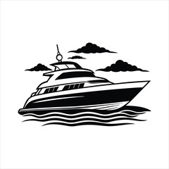 Yacht Silhouette SVG Vector Design | SVG Files for Cricut & Silhouette, Vector Graphics for T-Shirts, Decals & More