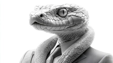 Fototapeta premium A snake wearing a suit and tie