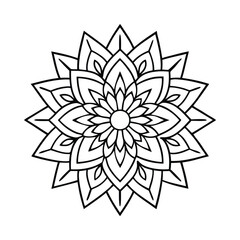 Flower Mandala coloring page. Vintage decorative elements. Oriental pattern, vector illustration