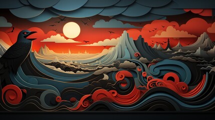 a pattern inspired by Native American art.