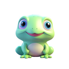 Fototapeta premium 3d render of cute frog isolated on transparent background