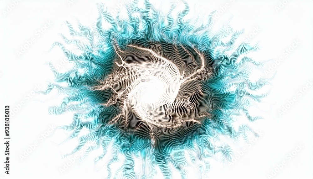 Poster electrifying electric spark effects on white background 3d render for digital art and motion graphic