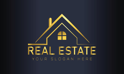 Real estate logo design, home logo design vector template, house vector art
