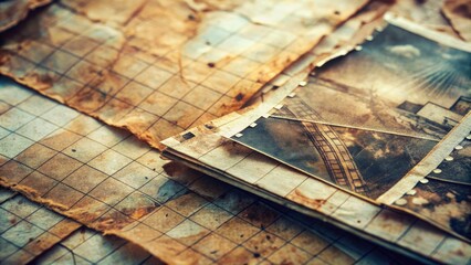 Close-up of a photocopy machine's scanned paper with intriguing textures, subtle scratches, and layered toner patterns, evoking a sense of nostalgia and retro technology.