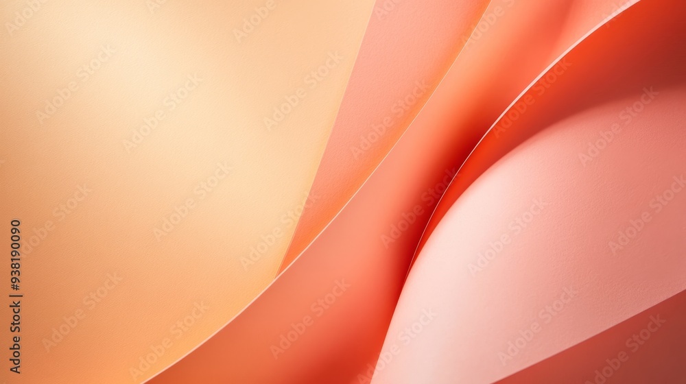 Wall mural Soft curves and warm colors elegantly blend for a serene abstract background