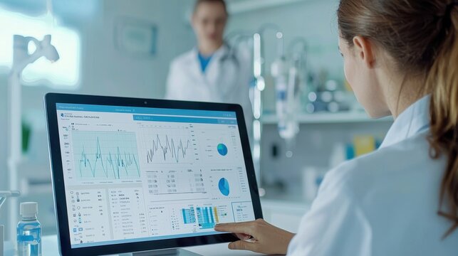 A professional medical chart on a tablet, showing a child's growth metrics like height, weight, and milestones.