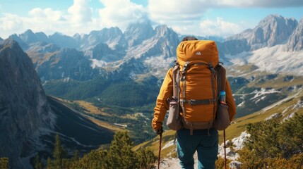 A man wearing an orange jacket