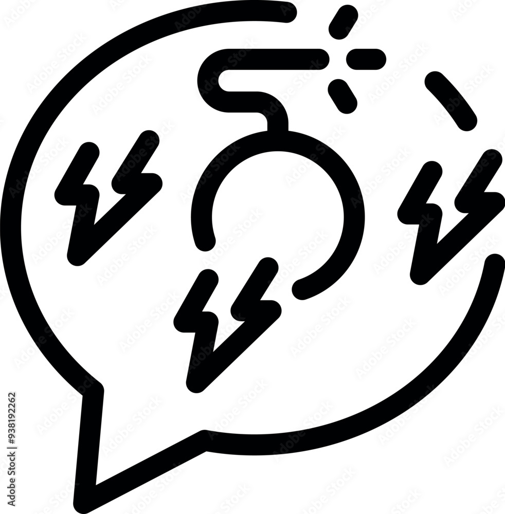 Aufkleber speech bubble with lightnings coming out representing a heated discussion or argument