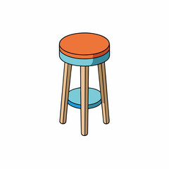 White Background Vector Design for Stool