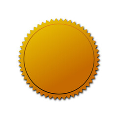 golden label with ribbon