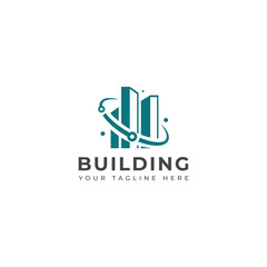 Fototapeta premium Creative Tech building logo design