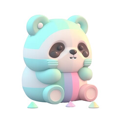 Fototapeta premium 3d render of cute panda isolated on transparent background