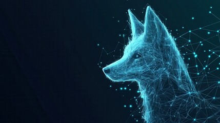 Abstract fox visualization with network of dots