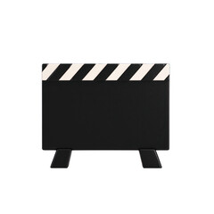 Classic film clapboard with black and white stripes, ideal for movie production and filmmaking themes. transparent background