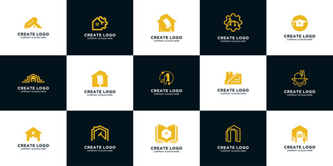 Obraz premium real estate and building logo design creativity