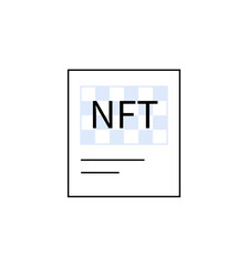Simple NFT icon with grid background, symbolizing the concept of digital ownership and assets. Use in NFT markets, digital assets, blockchain technology, online ownership, and crypto assets.