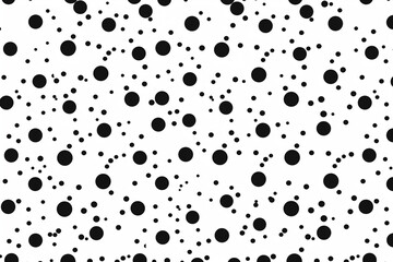 White background with black dots, simple pattern, seamless, minimalist