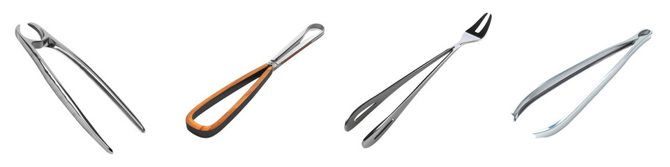 Obraz premium A collection of stylish, modern tweezers designed for precision and versatility in grooming and beauty applications.