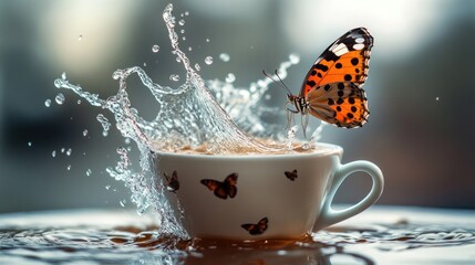 Butterfly Splashing into a Teacup