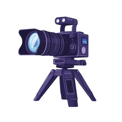 Stylish camera on tripod, perfect for photography enthusiasts and professionals to capture stunning images with ease. transparent background