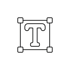 Type Tool icon design with white background stock illustration