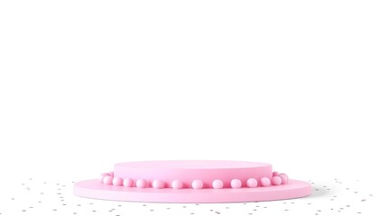 A pink podium isolated on a white background