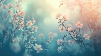 Blossoms gradually fading into a light gradient, with delicate floral details creating a soothing atmosphere.