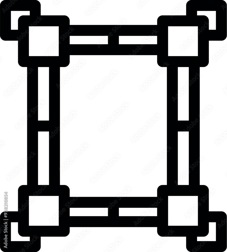 Poster simple vector icon of a scaffolding structure, ideal for construction and architecture related proje