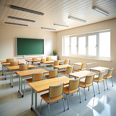 a classroom on white background