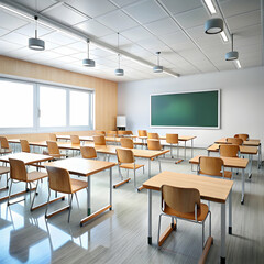 a classroom on white background